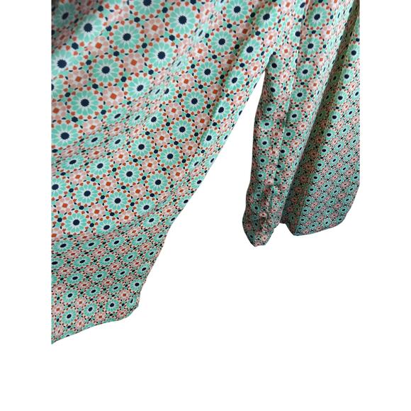 Anthropologie Green and Pink Geometric Jumpsuit - Picture 4 of 5